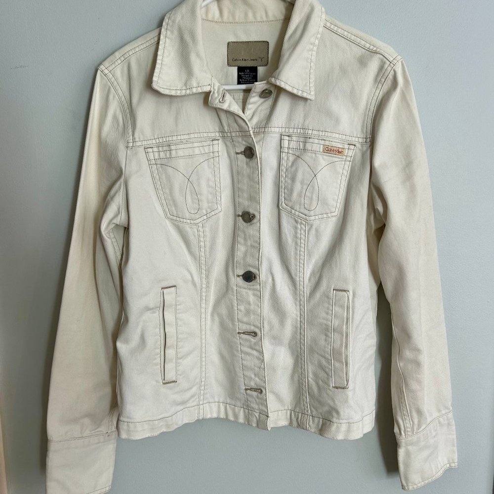 Calvin Klein White Jean Jacket